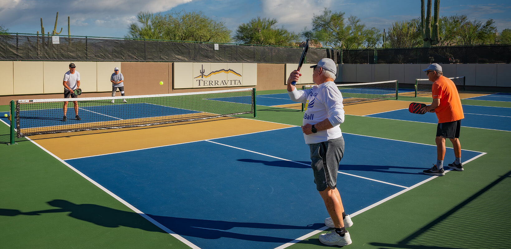 players on tennis court