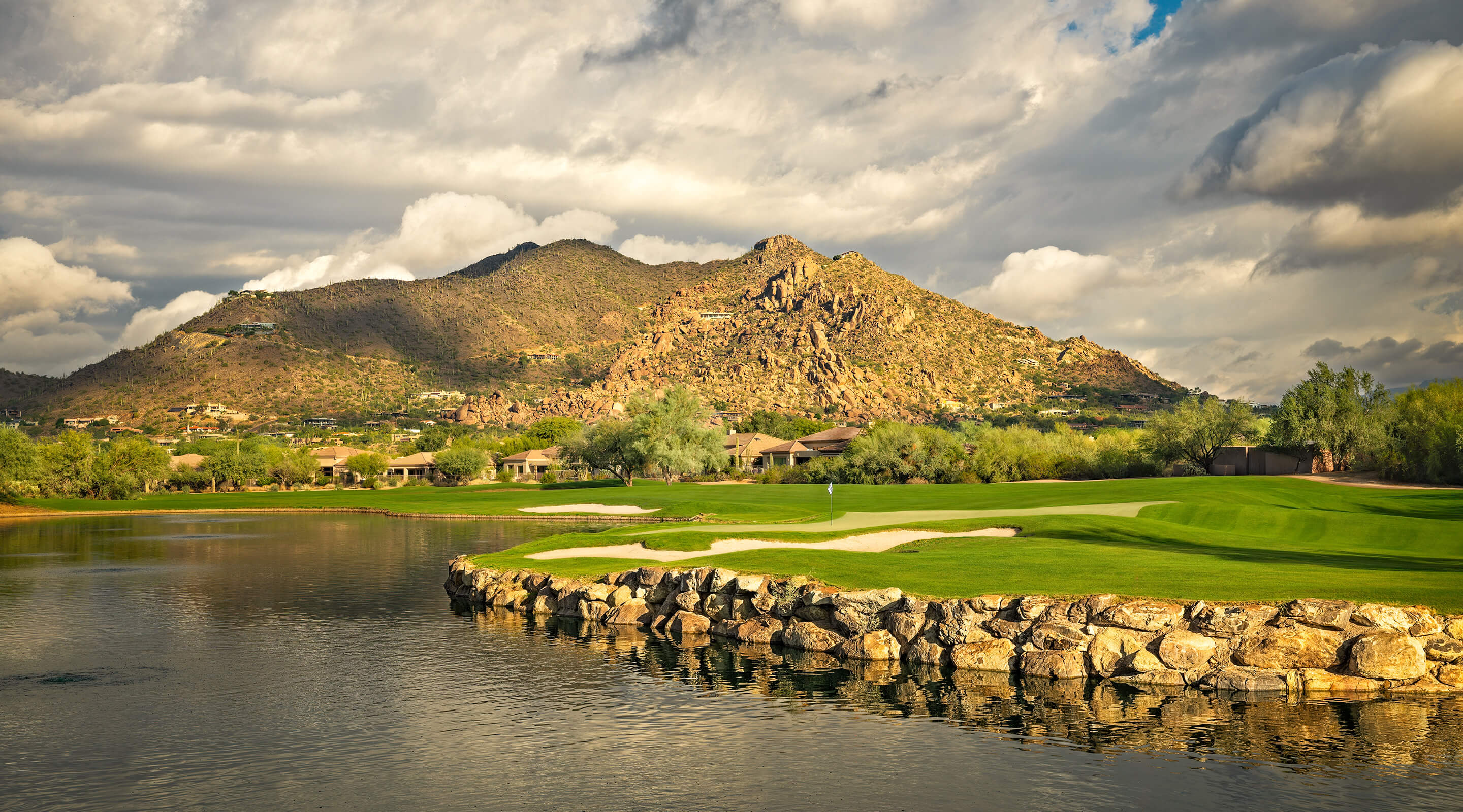 golf course and mountain